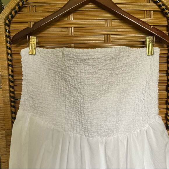 Lane Bryant White Asymmetrical Midi Dress Resort Wear handkerchief hem eyelet 16 - Picture 3 of 10